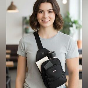 NWT Crossbody Sling Bag - black - unisex